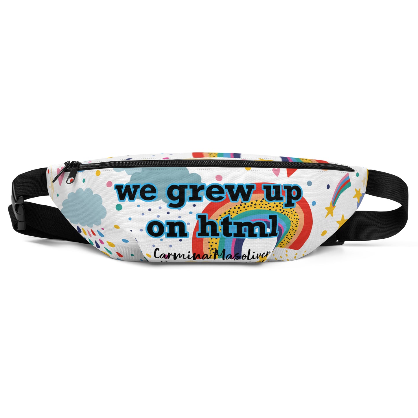 we grew up on html rainbow bumbag